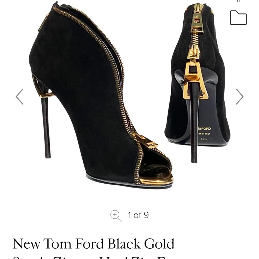 Tom Ford Peep toe Zipper Booties 37 1/2